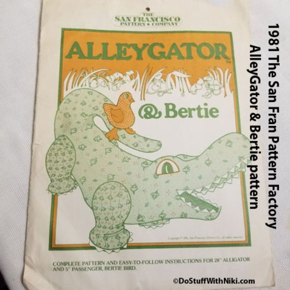 1981 The San Fran Pattern Factory AlleyGator & Bertie pattern Pat026 - Picture 1 of 5